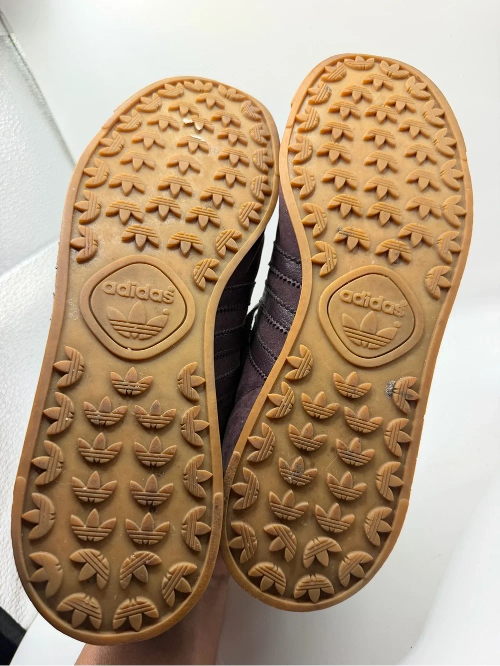 adidas Men's Suede Sneakers in Plum with Gum Sole